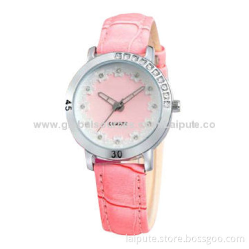 Sale Newest Fashion Ladies' Watch with Alloy Case and Leather Strap, Customized Designs WelcomedNew